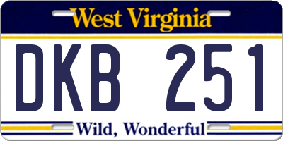 WV license plate DKB251