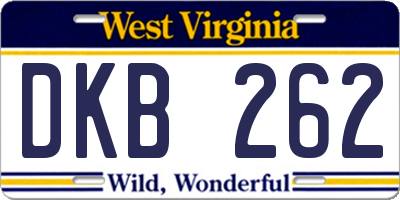 WV license plate DKB262