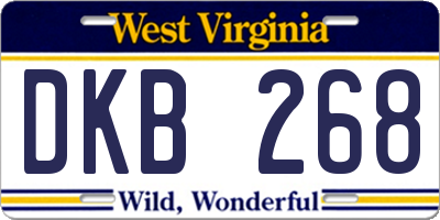 WV license plate DKB268