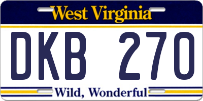 WV license plate DKB270