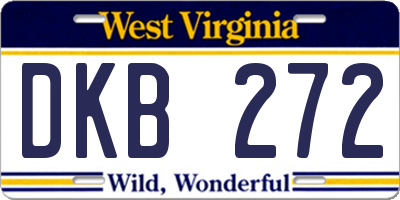 WV license plate DKB272