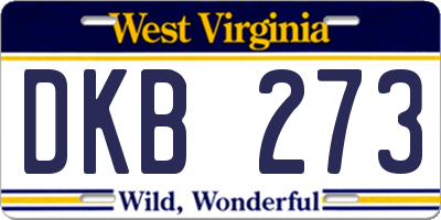 WV license plate DKB273