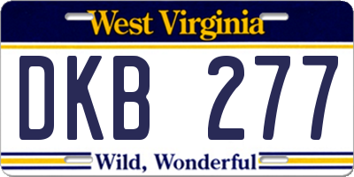 WV license plate DKB277