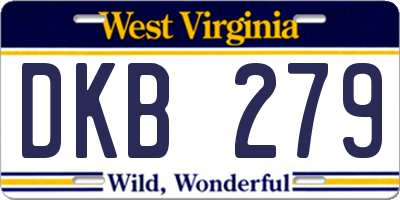 WV license plate DKB279