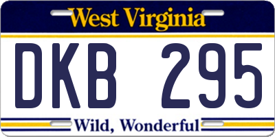 WV license plate DKB295