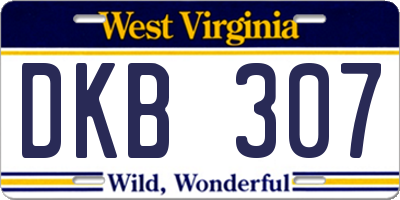 WV license plate DKB307