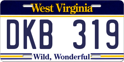 WV license plate DKB319