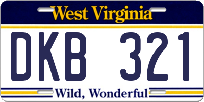 WV license plate DKB321