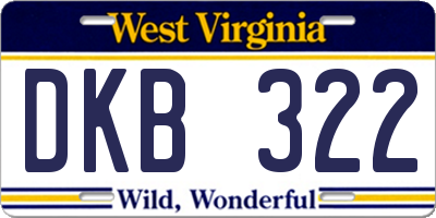 WV license plate DKB322