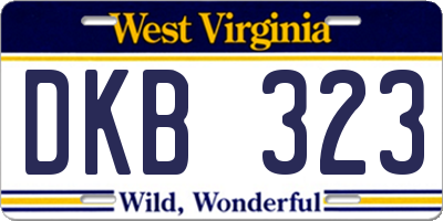 WV license plate DKB323