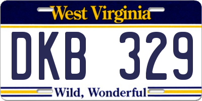 WV license plate DKB329