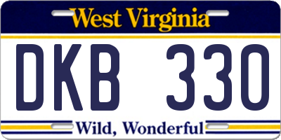 WV license plate DKB330