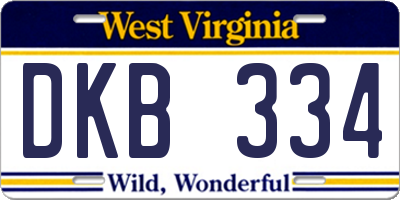 WV license plate DKB334