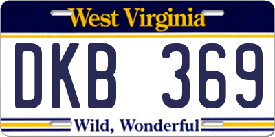 WV license plate DKB369