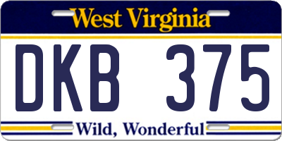 WV license plate DKB375