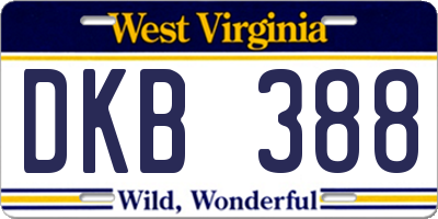 WV license plate DKB388