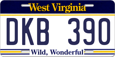 WV license plate DKB390