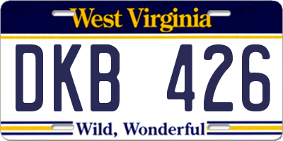 WV license plate DKB426