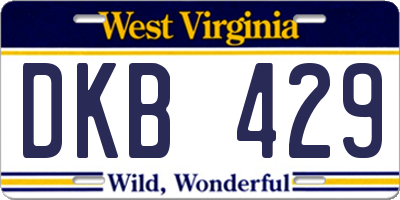 WV license plate DKB429