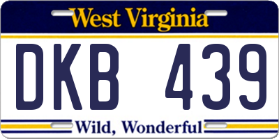 WV license plate DKB439