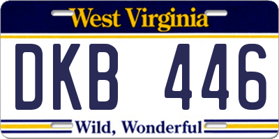 WV license plate DKB446