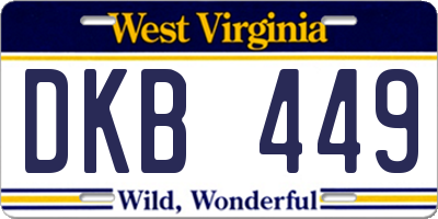 WV license plate DKB449