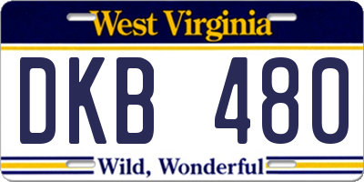 WV license plate DKB480