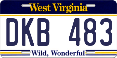 WV license plate DKB483