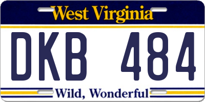 WV license plate DKB484