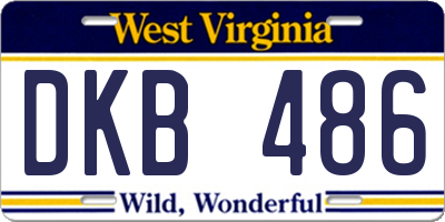 WV license plate DKB486
