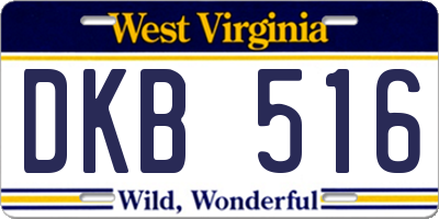 WV license plate DKB516