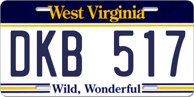 WV license plate DKB517