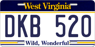WV license plate DKB520