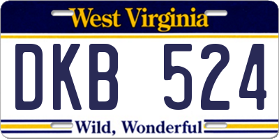 WV license plate DKB524