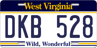 WV license plate DKB528