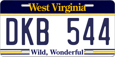 WV license plate DKB544