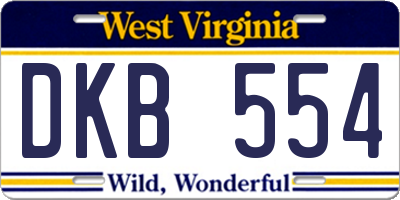 WV license plate DKB554
