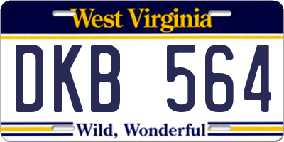 WV license plate DKB564