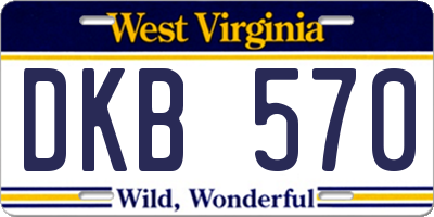 WV license plate DKB570