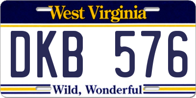 WV license plate DKB576