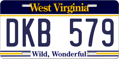 WV license plate DKB579