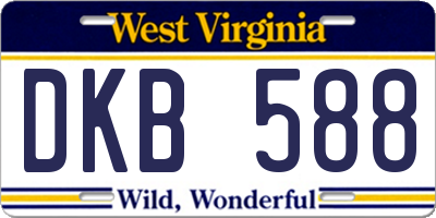 WV license plate DKB588