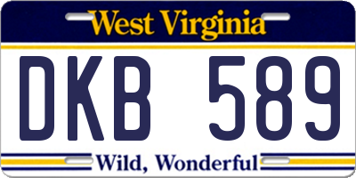 WV license plate DKB589