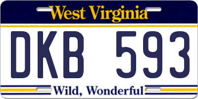 WV license plate DKB593