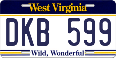 WV license plate DKB599