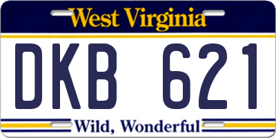 WV license plate DKB621