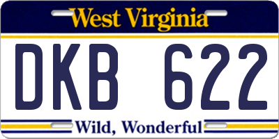 WV license plate DKB622