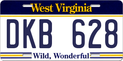 WV license plate DKB628