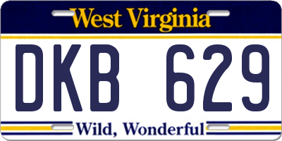 WV license plate DKB629