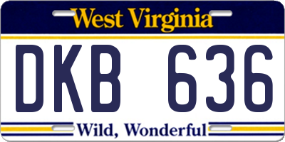 WV license plate DKB636